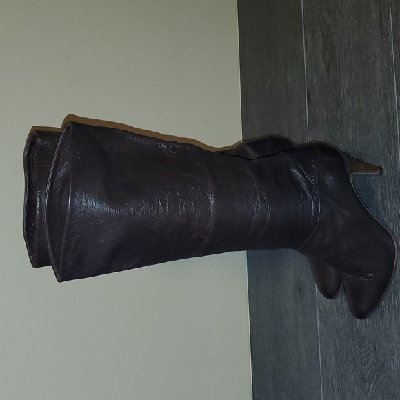 Brown leather stacked heel boots size7.5 - Picture 2 of 6
